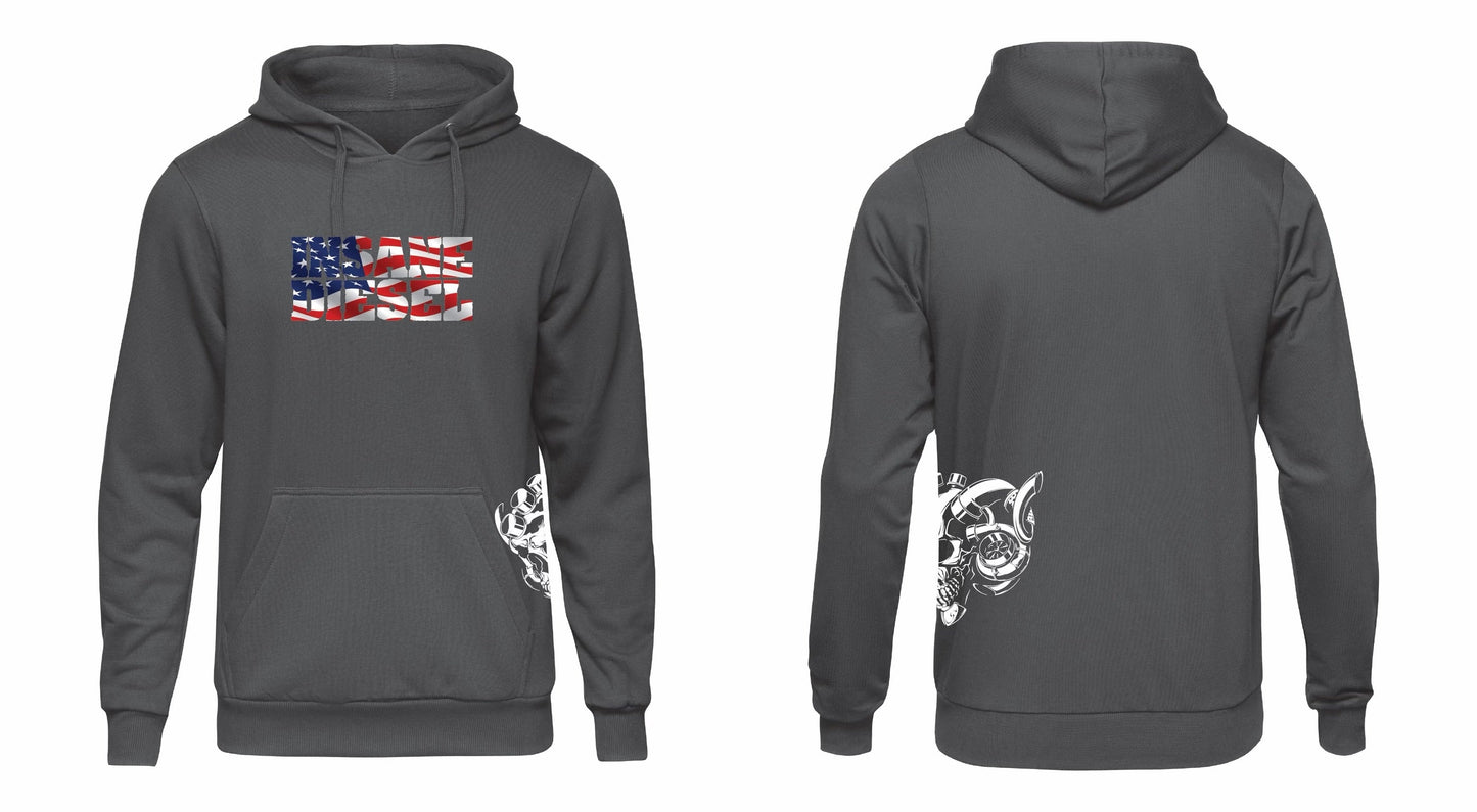 Insane Diesel Hoodie - Side Skull and Arm Logo