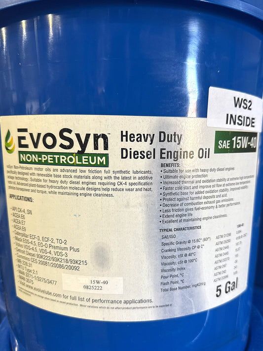 EvoSyn Non-Petroleum 15W-40 Heavy Duty Diesel Engine Oil