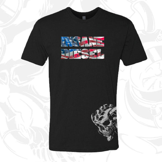 Insane Diesel T-Shirt - Flag and Skull